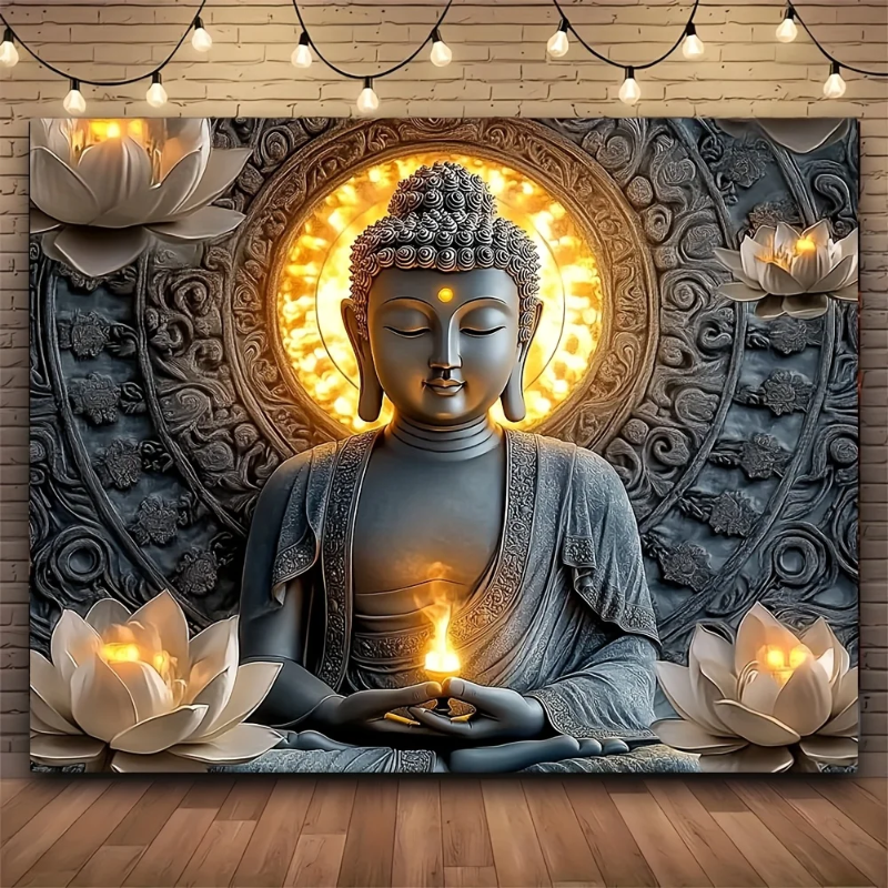 3D Wallpaper Glowing Serene Buddha II SKU# WAL0748